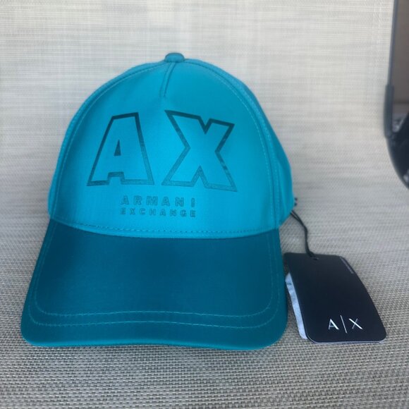A|X Armani Exchange Men's Deep Lake Metallic Logo Snapback Baseball Cap Hat - Picture 12 of 13